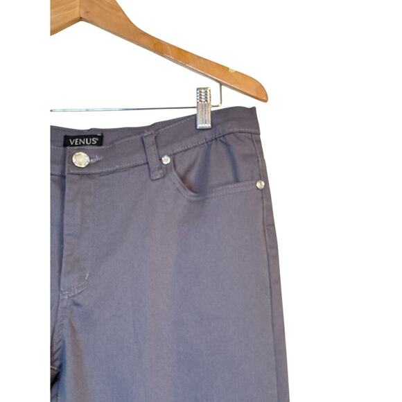 Venus Women Embellished Rhinestone Stretch Straight Pants Size 14 Dark Gray NWT - Picture 3 of 8